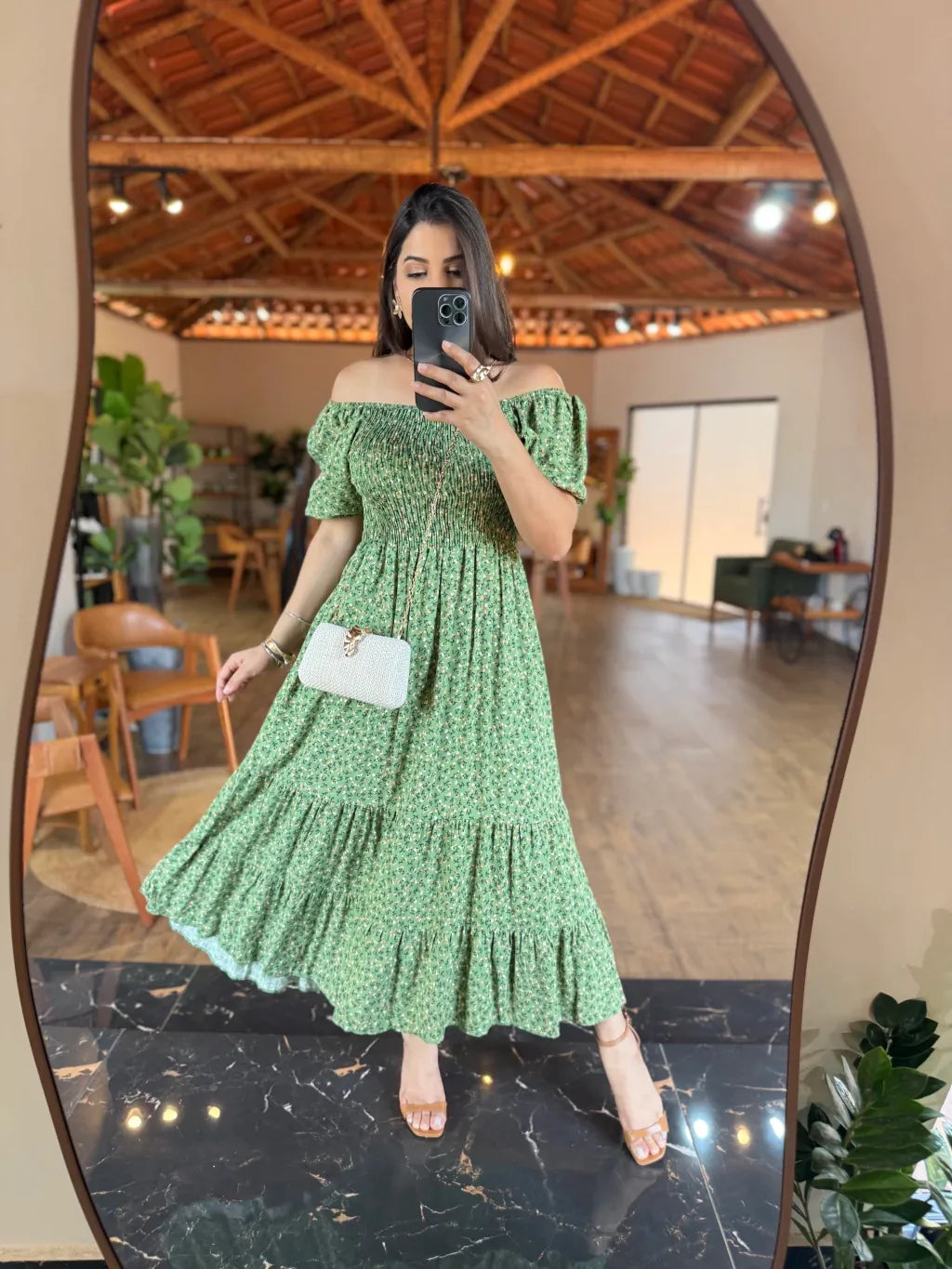 1249 | Vestido Lancey - Verde Floral