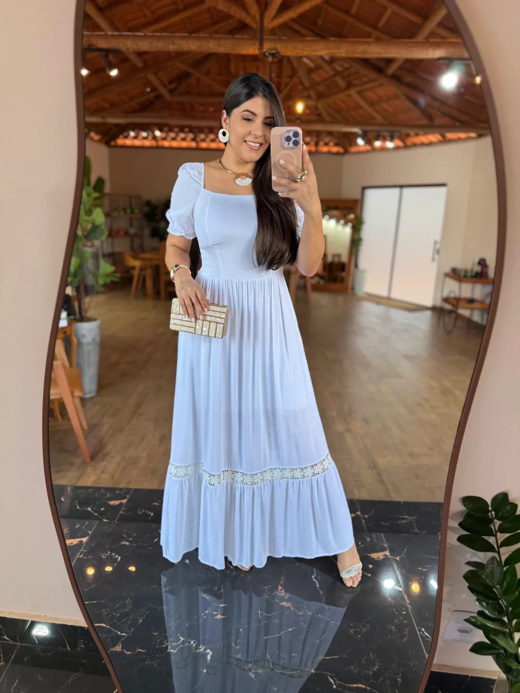 1363 | Vestido camponesa - Viscolinho off