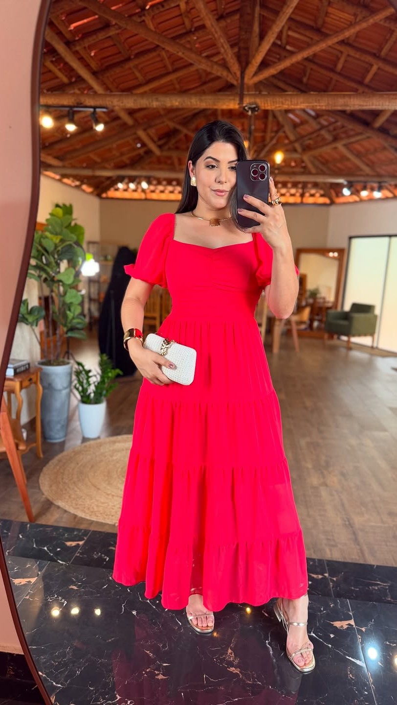 1361 | Vestido Lara - Babado no Ombro